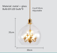 Glass chandeliers for loft and restaurant decor