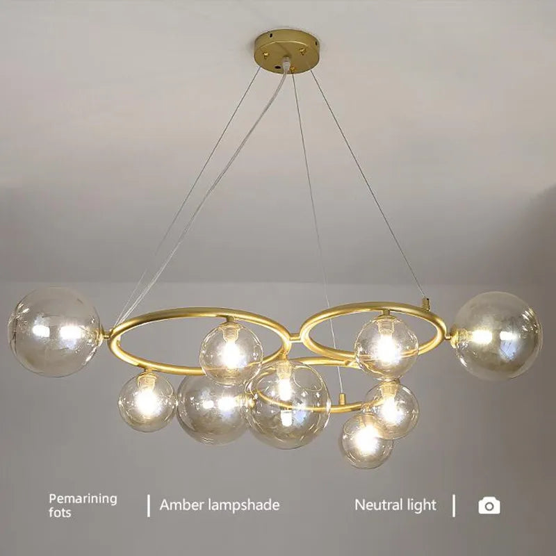 Modern glass pendant light with bulb included for interior decoration