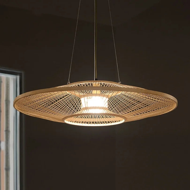 Modern Chinese-style bamboo pendant light for restaurants and kitchens