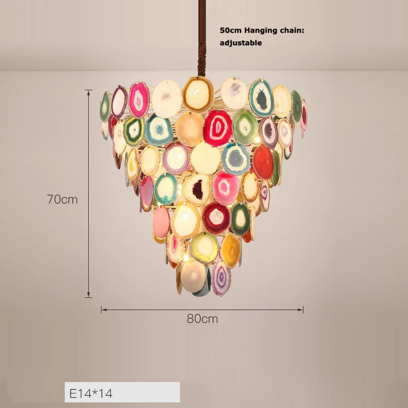Modern designer chandelier with coloured agate for interiors - vue 9 sur 15