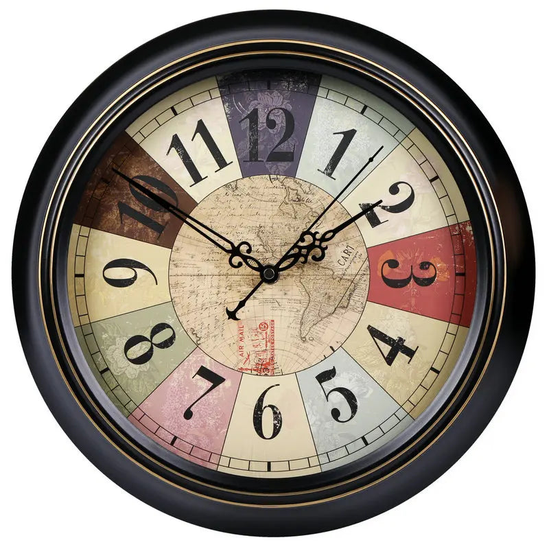 retro silent wall clock shabby chic style home decor - vue 23 sur 24