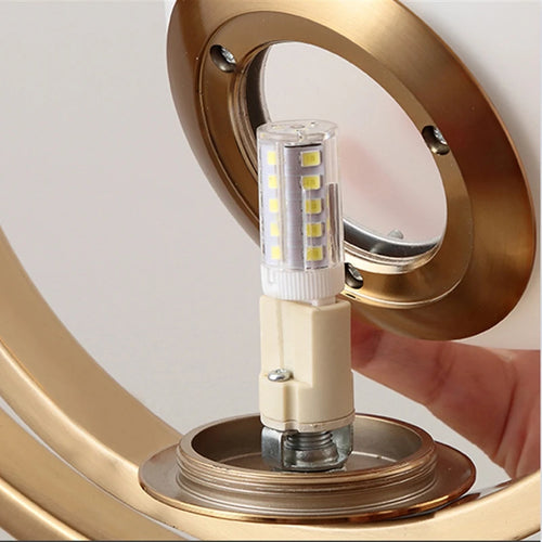 Minimalist nordic round glass chandelier luxury designer light - vue 7 sur 8