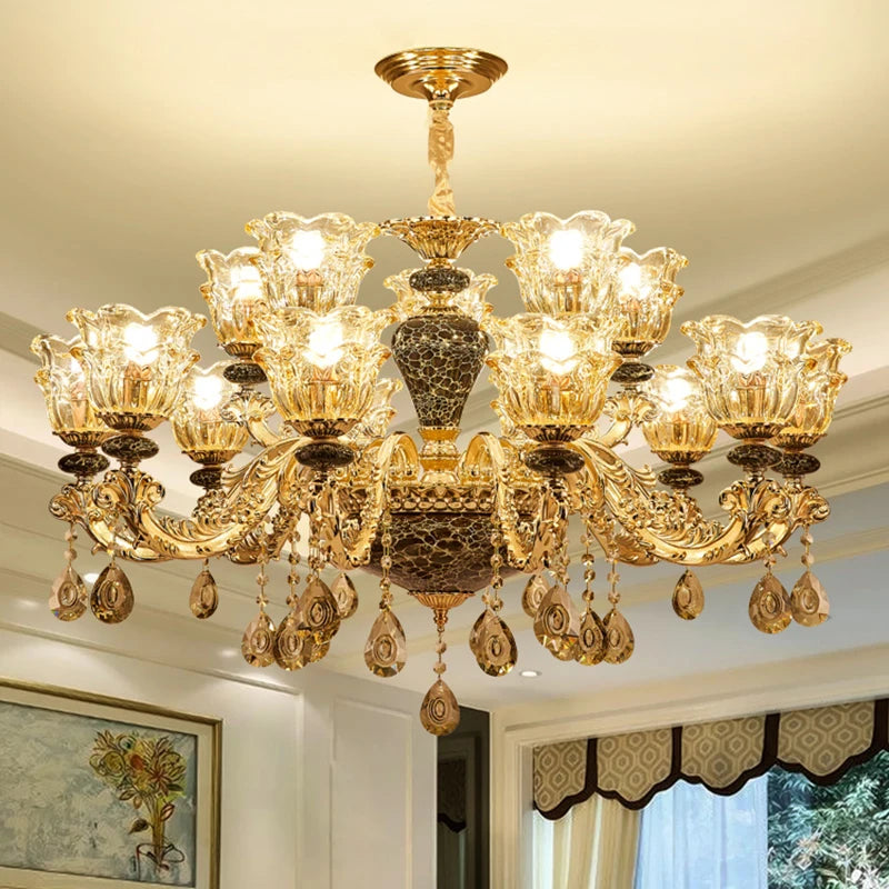 Luxury crystal chandelier for a minimalist ambience
