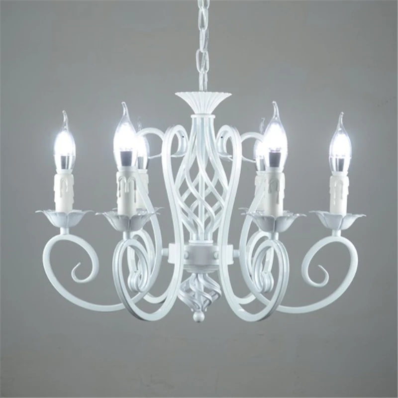 Retro industrial wrought iron chandelier vintage suspended