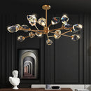 Crystal and copper art deco modern design chandelier