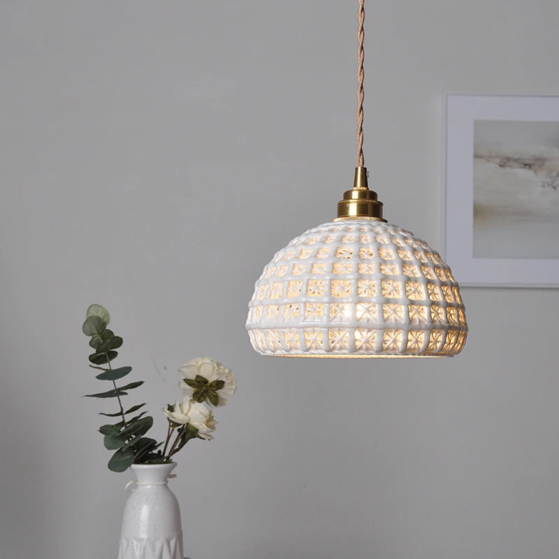 Modern ceramic LED pendant light for home decoration