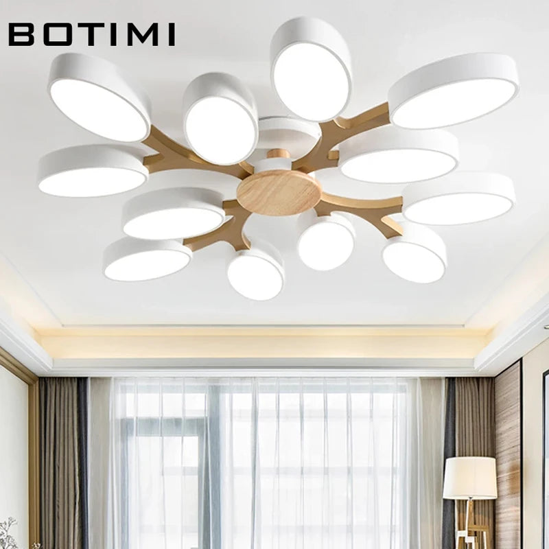 Grey tree-shaped LED ceiling light - vue 4 sur 32