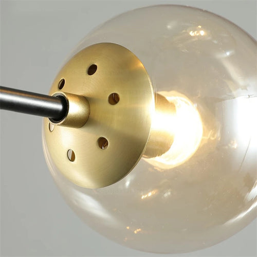 Modern LED glass ball chandelier nordic creative lighting - vue 7 sur 18