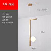 Modern iron and glass pendant light for interior decoration