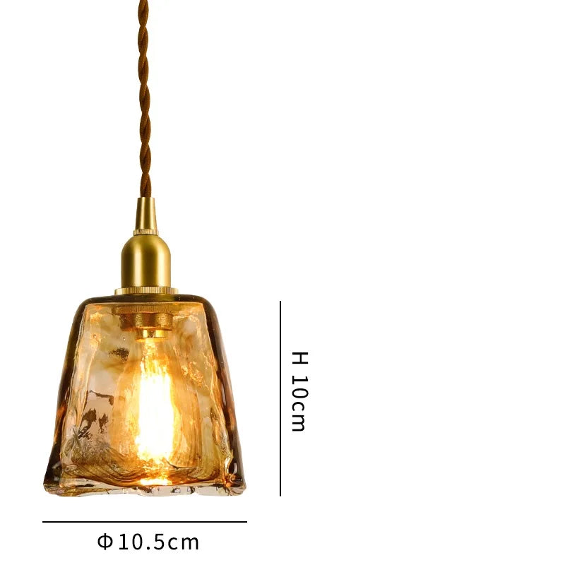 Adjustable vintage Japanese-style LED wood and copper pendant light - vue 15 sur 21