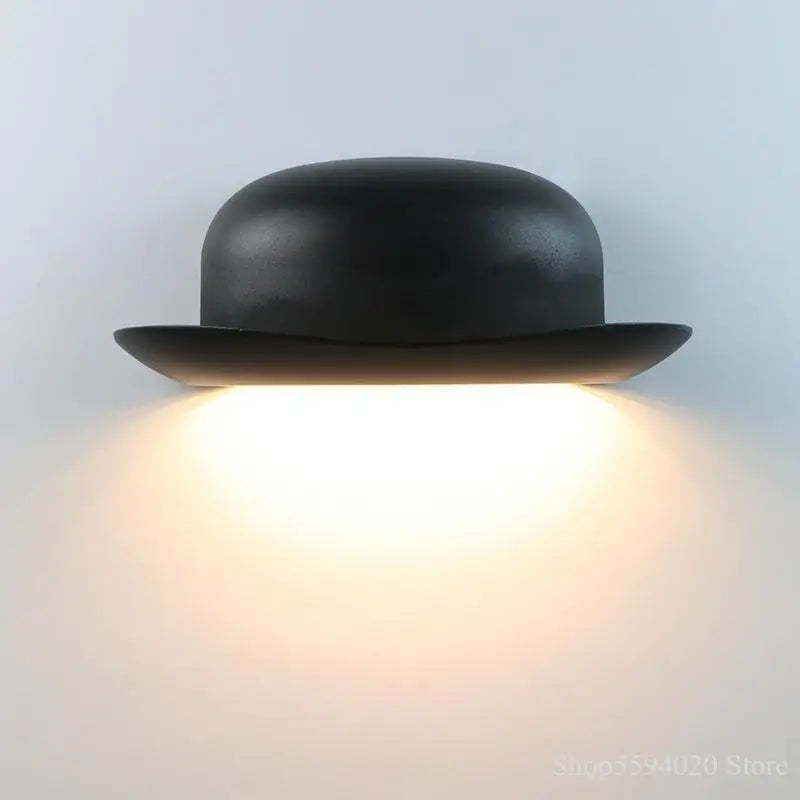 nordic led outdoor wall light straw hat design