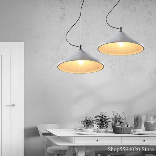 Loft design concrete chandelier for bar and restaurant - vue 5 sur 6