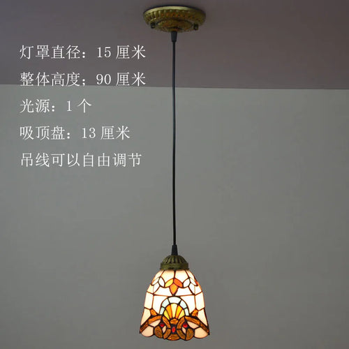 Baroque stained glass pendant light for an elegant interior