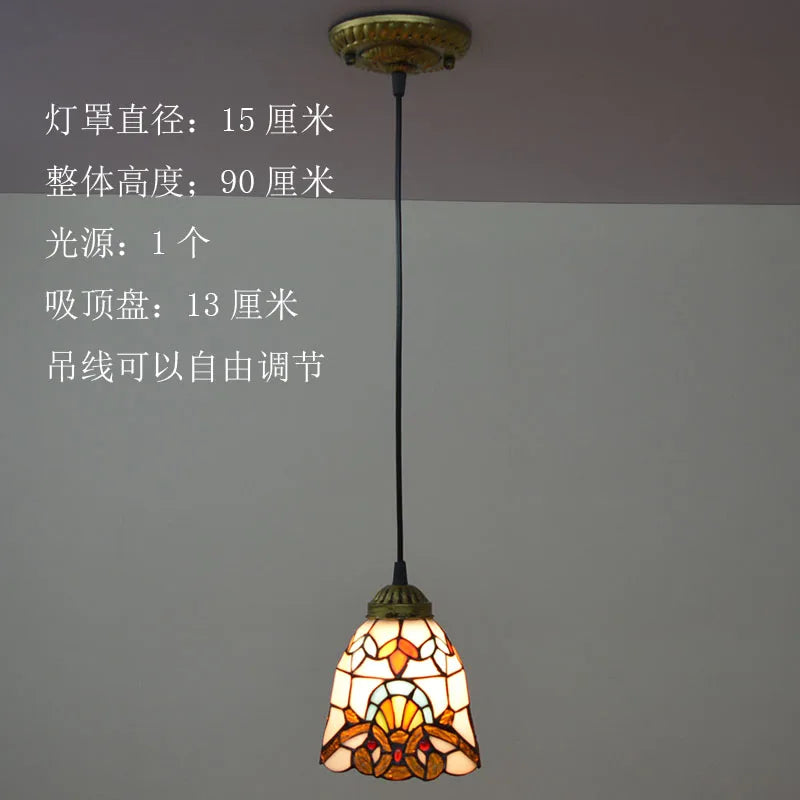 Baroque stained glass pendant light for an elegant interior