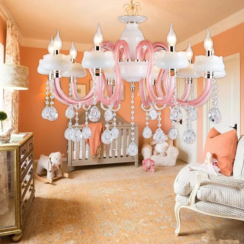Modern crystal chandelier with creative LED lighting - vue 3 sur 9