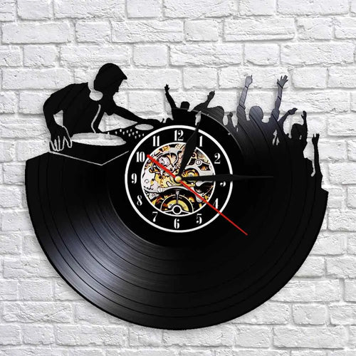 3D vinyl wall clock for disco atmosphere and musical evening - vue 4 sur 7