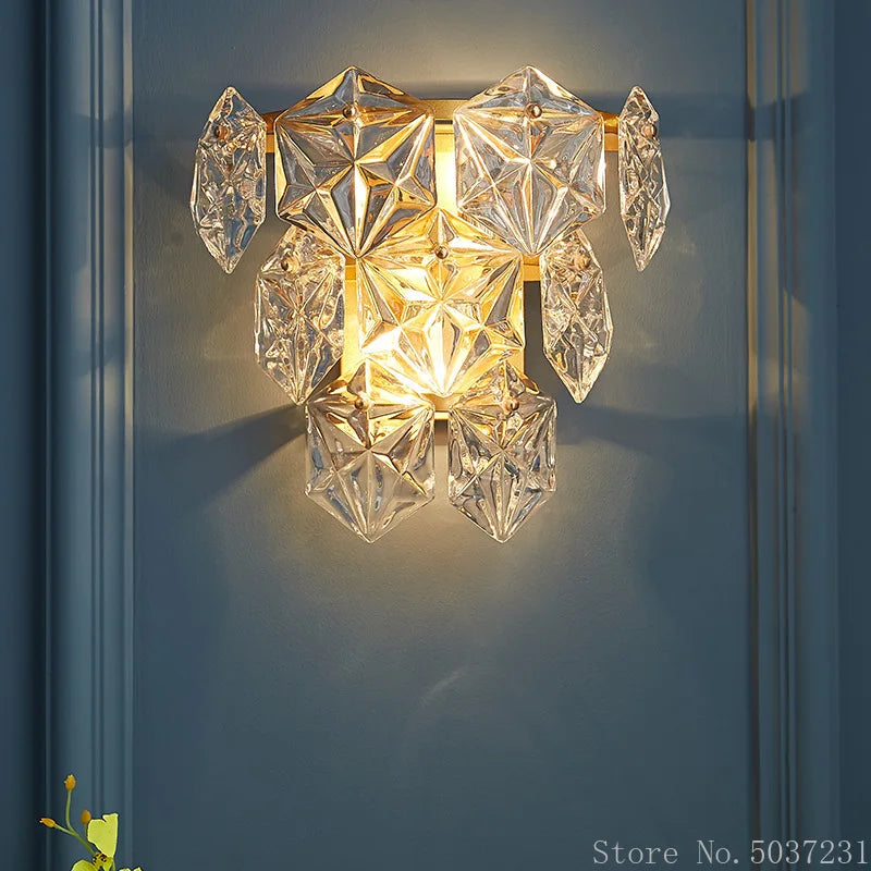 Luxury post-modern decorative crystal wall light