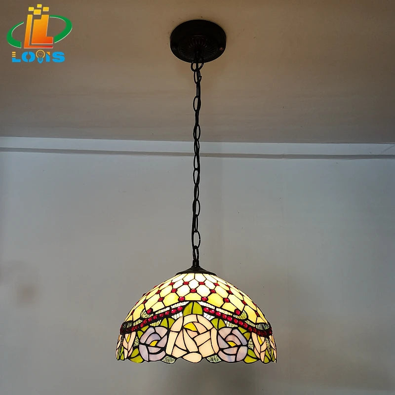 Decorative glass chandelier for café, bar and garden