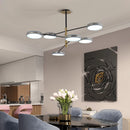 Modern LED chandelier with pipe design for indoor decoration