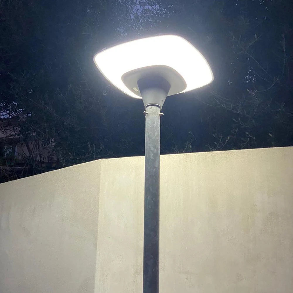 Outdoor solar lamp post 360 fan-shaped lighting with dusk to dawn sensor