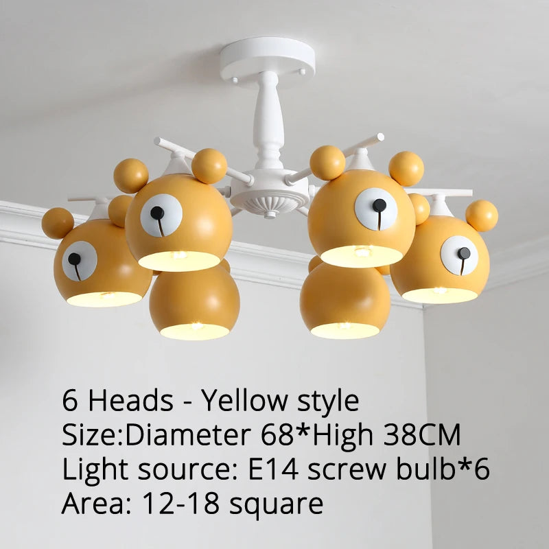 Children’s cartoon bear LED chandelier