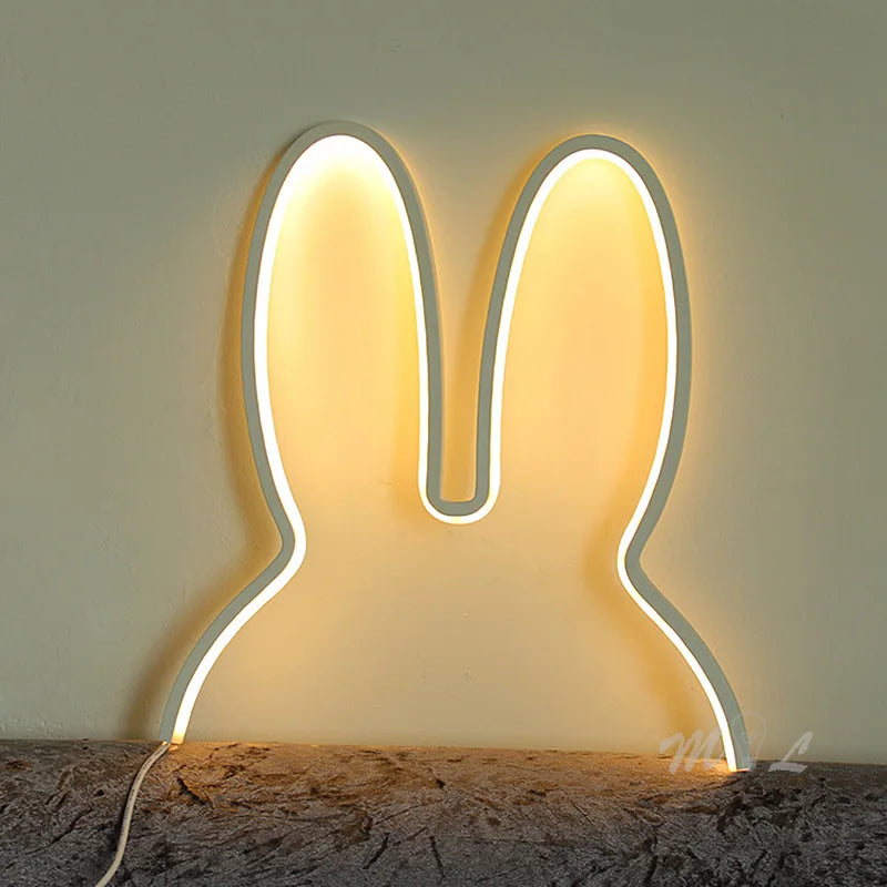 Modern LED rabbit night light for children christmas gift - vue 3 sur 8
