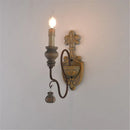 Vintage industrial style wood and iron wall light