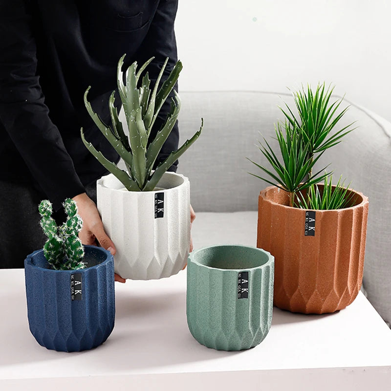 Creative silicone mould for cylindrical flower pots nordic style
