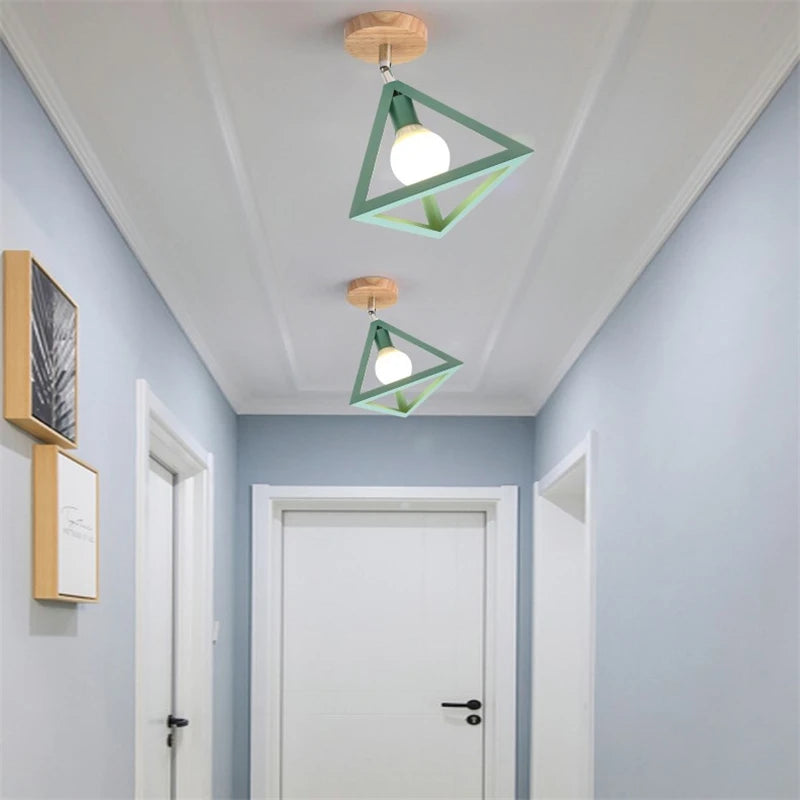 Modern nordic simple LED ceiling light in iron triangle