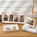 Wooden photo frame for two or three hanging pictures