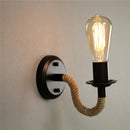 American vintage retro hemp rope wall light