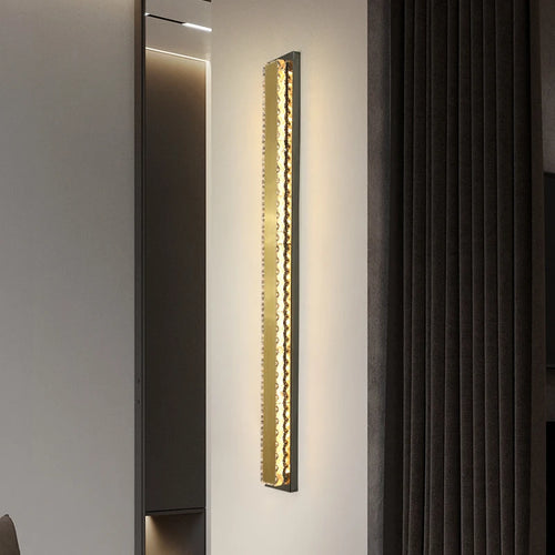 Luxury gold long waterproof wall light for outdoor ambiance - vue 3 sur 10