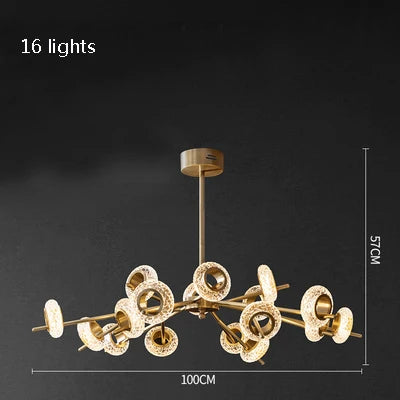 Luxury copper chandelier with minimalist design for creative lighting
