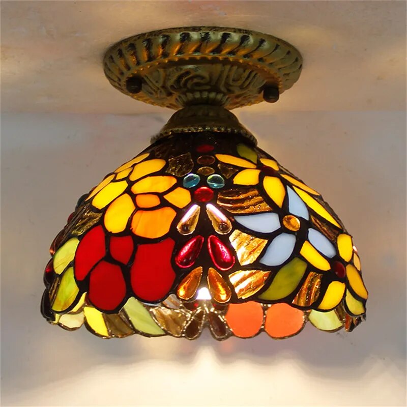 Modern creative glass LED ceiling light with 7W E27 bulb - vue 3 sur 30