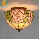 Tiffany style glass ceiling light for artistic retro lighting