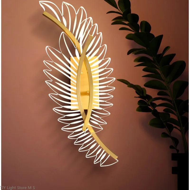 Modern luxury gold wing LED wall light