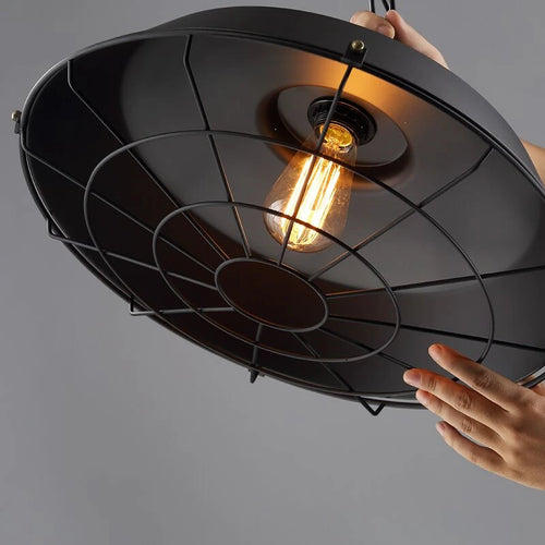 retro loft style iron pendant light for cafe and shops - vue 4 sur 8