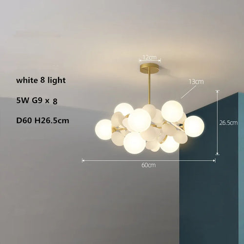 Colourful acrylic glass globe LED chandelier for children - vue 18 sur 24