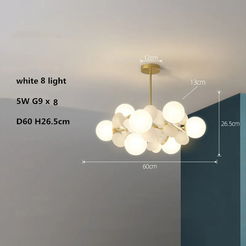 Colourful acrylic glass globe LED chandelier for children - vue 17 sur 24