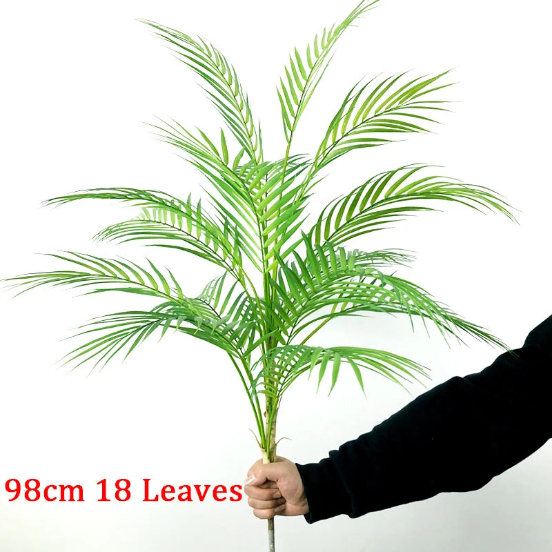 Set of 2 large artificial tropical palm plants for indoor decoration - vue 9 sur 14