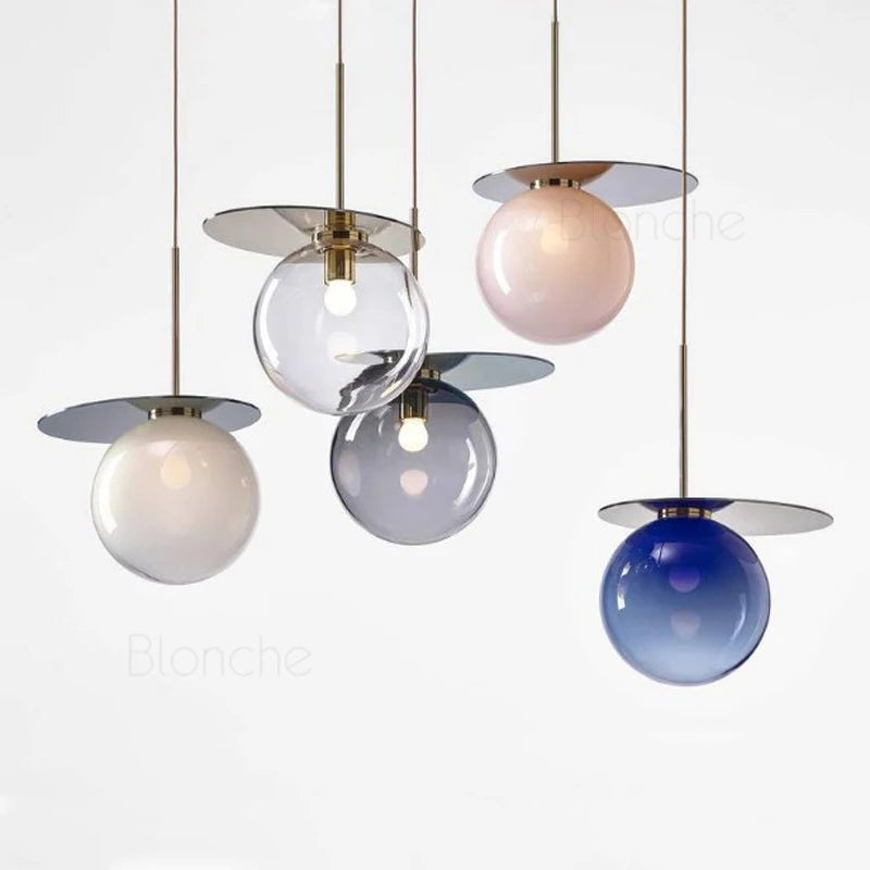 Modern glass pendant light with nordic LED lighting