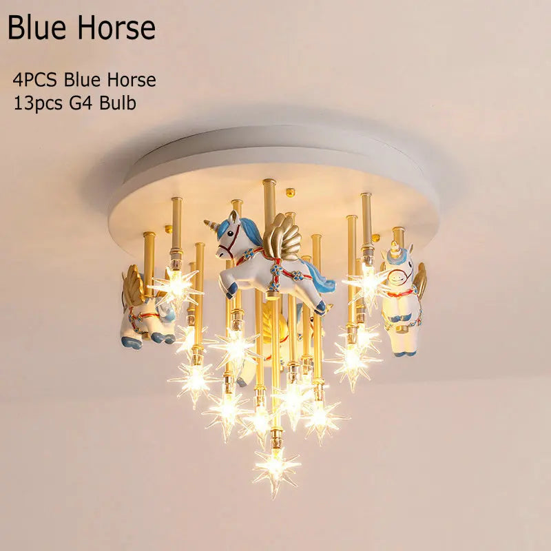 plafonnier led mignon pour enfants avec cheval et grue