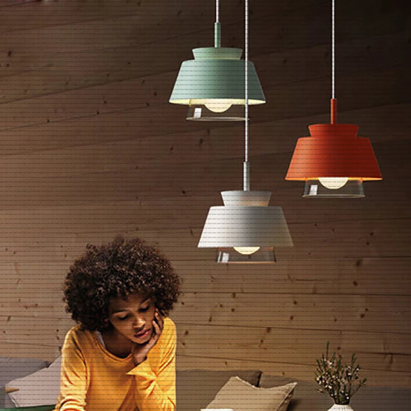 modern iron glass pendant light nordic style industrial decoration