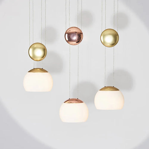 Adjustable designer Nordic glass pendant light loft style - vue 4 sur 8