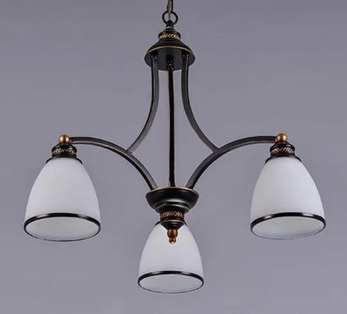 Classic iron and glass chandelier for indoor decoration