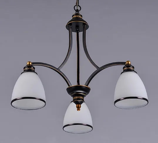 Classic iron and glass chandelier for indoor decoration