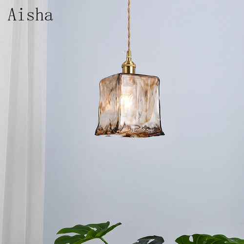 Retro glass pendant light industrial style for decorative interiors - vue 4 sur 11