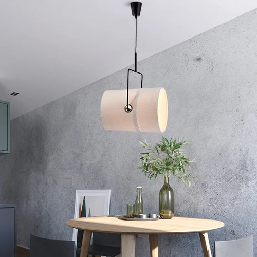 Nordic rotating modern fabric loft chandelier - vue 5 sur 5
