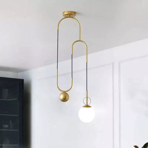 Creative glass ball pendant lamp for indoor use - vue 2 sur 7