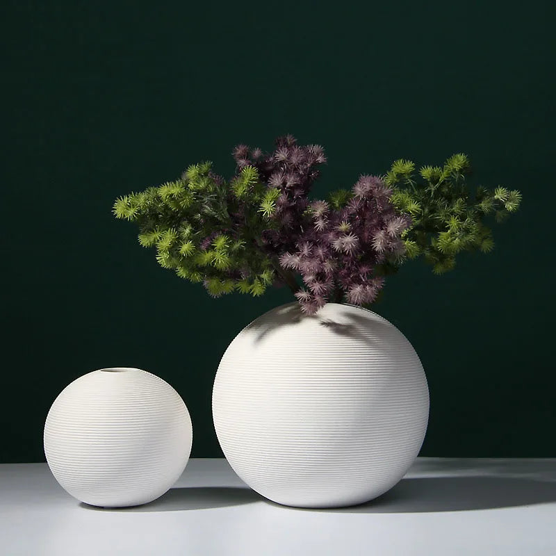 ceramic vase for flowers modern shelf decoration